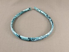 Aqua White Black snake skin lizard print satin thin skinny headband 3/8″ wide