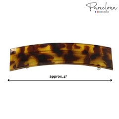 Parcelona French Rectangular Bar Large Celluloid Acetate Hair Barrette for Women