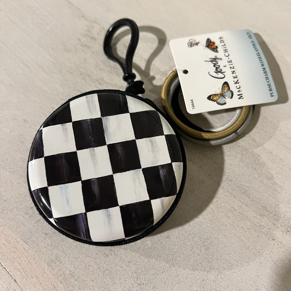 Goody x MacKenzie Childs Elastic Band Pouch Bag Charm Courtly Check – 15 ct