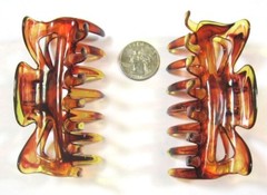 CHOOSE QUANTITY–BEAUTIFUL TURTLE SHELL TORTOISE HAIR CLIPS HAIR CLAWS