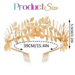 Gold Leaf Crown Tiaras Leaves Bridal Wedding Headband Festival Hair for and B…