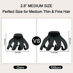 2.8 Inch Medium Octopus Hair Clips for Women, 1 Count (Pack of 6), Neutral-B