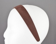 dark Brown faux suede 1 1/4″ wide headband hair band accessory fall autumn color