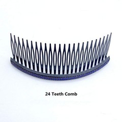 Fashion Women 24 Teeth Hair Comb Pin Clip Double Rows Rhinestone Hair Side Combs