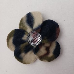 Daisy Hair Camouflage Print Fleece Fabric / Handcrafted Hair Accessory