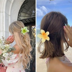 Flower Hair Claw Clips for Women, 8 1 Count (Pack of 8), Hawaiian-8 Colors