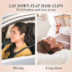 Obeoby 10 Pcs Flat Hair 1 Count (Pack of 10), Coffee, brown, black, white