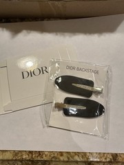 DIOR Backstage Hair Clip Set Black Silver Metal Plastic Women’s Designer