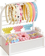 Headband Holder Stand Hair Accessories Organizer for Girls with Storage Base, De