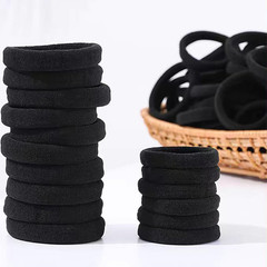 200PCS Black Hair Ties for Women Girls Seamless Thick Hair Band Elastic Hair Tie