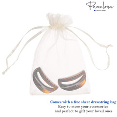 Parcelona French Thin Arch Cutout Medium 3″ Hair Claw Clips for Women Set of 2