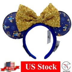 Minnie Mouse Blue Headband 50th Anniversary Disney-Parks Ears WDW US Stock