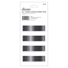 Diane 2.5” Curved Black Bobby Pins, Large Flat 40 Count (Pack of 1), BLACK