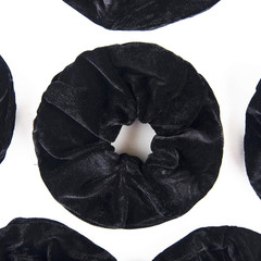 6 Count Big Black Velvet Scrunchies, Healthier Hair Ties for Women Girl, Not Hur