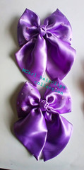 Set of 2 Purple Satin Star Pattern Bow Hair Clips, Classic Theme Alligator.4×3in