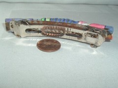 VINTAGE PINK BLUE PURPLE FABRIC GOLD WIRE SPUN BARRETTE UP DO HAIR ACCESSORY
