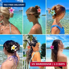 6 Pcs Flower Hair Claw Clips for Women, Hawaiian Hibiscus Flower Hair Clips, Sum