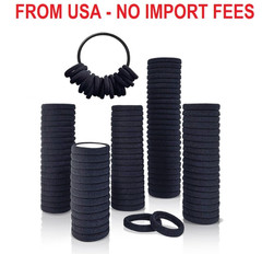 120PCS Soft Hair Ties, Black Cotton Seamless Hair Tie with Free Organizer Ring,