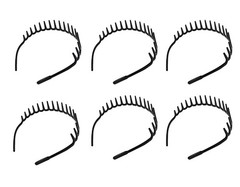 6 PCS Black Comb Headband for Women Girls Stylish Comb Hairband