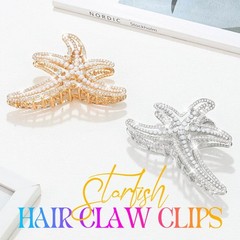 Kilshye Starfish Claw Clips Metal Hair Sea Star A-Gold&Silver