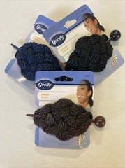 Goody Satin Braided Buckle Barrette Twist Bun Ponytail Tie Back New 2000 (3) A2