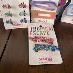 Scunci Tropical Escape Hair Lot Headbands Clips Barrettes Purple New