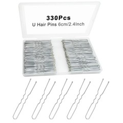 330 Count U Shaped Silver Hair Pins for Buns, YINGFENG 2.4inch Bun Pins Silver H