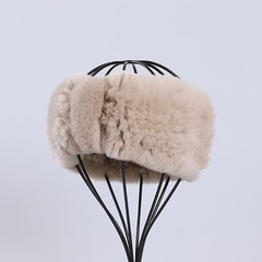 Women’s Winter Cold Weather Headband Rex Rabbit Fur Elastic Headwarmer Hairband