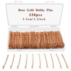 330 PCS Rose Gold Bobby Pins for Women Girls, 2.2 Inch Long Super Grip Blonde H