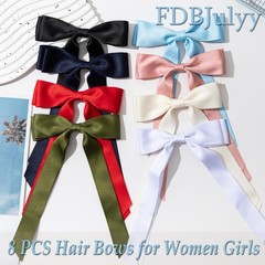 Versatile Bows and Clips Collection for Women & Girls – 8 PCS Non-Slip Hair A…
