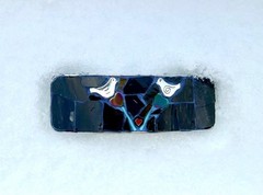 Stained Glass Mosaic Barrette: Branch, Hearts and Birds- Handmade