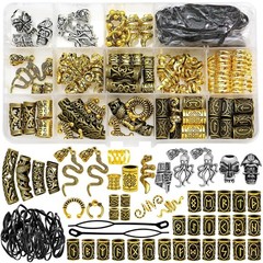 207Pcs Viking Hair Jewelry Nordic Runes Tube Beads,Accessories Kit for Braids…