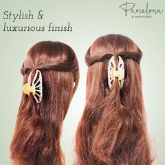 Parcelona French Rain Drop 4″ Large Celluloid Jaw Hair Claw for Women