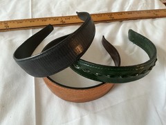 Set of 3 Vtg Genuine Leather Womens Headbands Axcess Made in Italy
