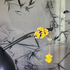Double Sided Wooden Hair Stick Tassel Chinese Style Hairpin