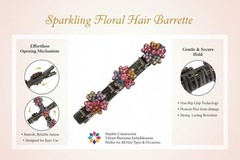 Satin Fabric Rhinestone Hair Bands, Four-Leaf 1 Count (Pack of 1), 3 colors-D