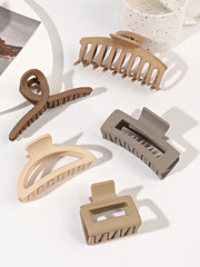5 Pcs Mixed Colors and Shapes Big Hair Claw Clips for Women Girls Thin Thick Cur
