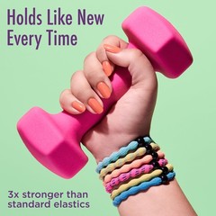 Goody Ouchless Forever Hair Elastics, 10 Ct, Blonde & Silver, 6MM, DamageFree…