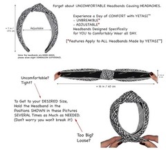 Summer Satin Black Rose Floral Pattern Knotted Headband for Women Silk Feel
