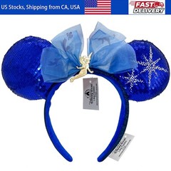 Blue Sequin Bow Tinker Bell Minnie Mouse Ears Disneyland’s Princess Headband