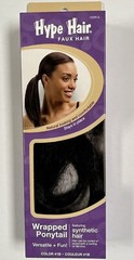 Conair Hype Faux Hair Wrapped Ponytail Color 1B Black Straight Or Curl