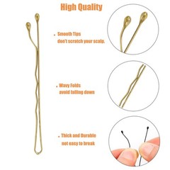 100Pcs Bobby Pins Blonde Hair Pins Kit for Women Girls Kids Premium Wavy Blonde