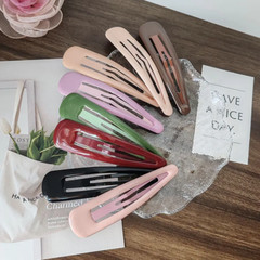Colorful 10Cm Solid Color Simpl Big Solid Alloy BB Hair Side Clips for Girls Wom