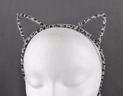 Black Grey furry cat kitten ears headband hair band accessory kawaii cosplay