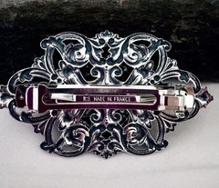 Vintage Octopus Barrette Hair Clip Antique Silver, Pirate Kraken Goth Steampunk