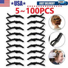 Crocodile Hair Clips Salon Hairdressing Tool Matte Section Claw Clamp Black LOT