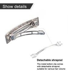 Dreamtimes Hair Clip Large Hand Crafted Metal 1 Count (Pack of 1), SILVER
