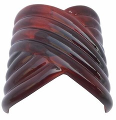 Parcelona French Interwined Brown Shell Celluloid Pony Hair Clip Barrette