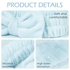 Skincare Headband and Face Washing Wristband Set Spa hair band for Makeup, Sh…