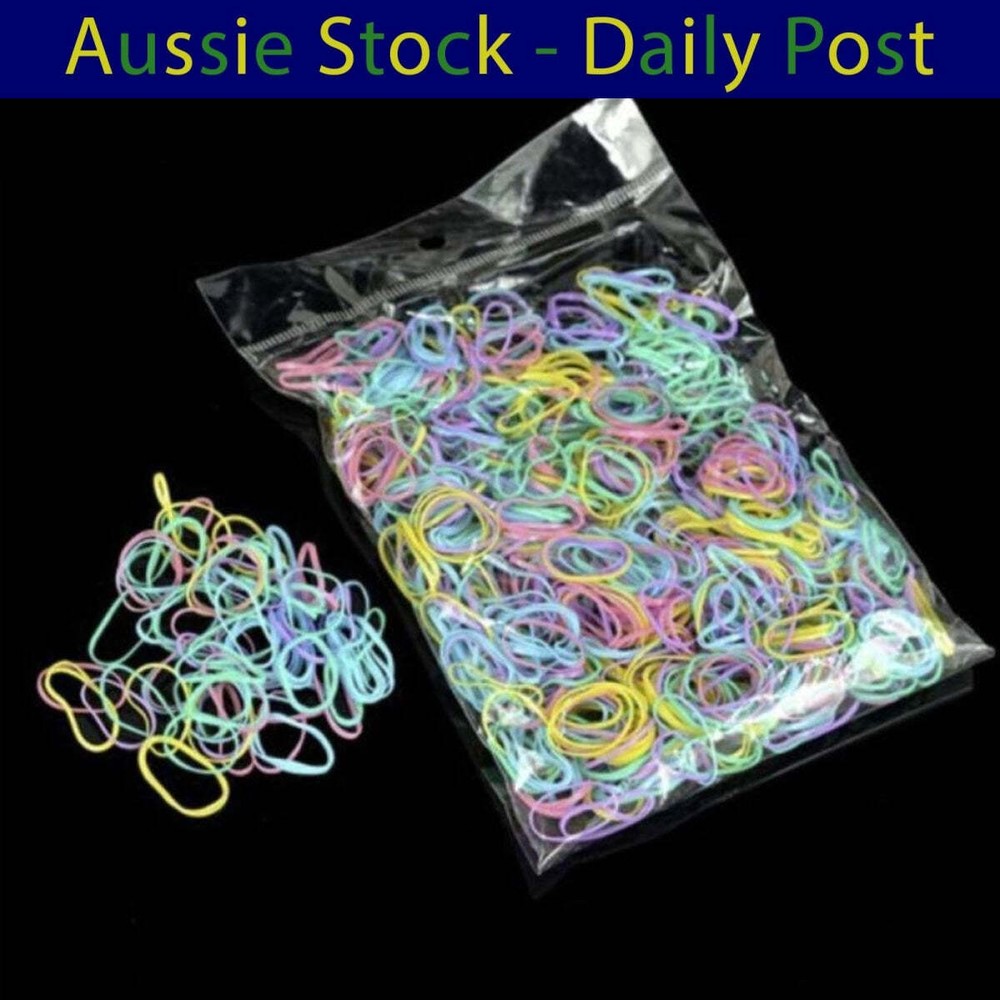 Hair Bands Mini Ponytail Rubber Bands Elastic Mixed Colours Multicoloured 1000pc